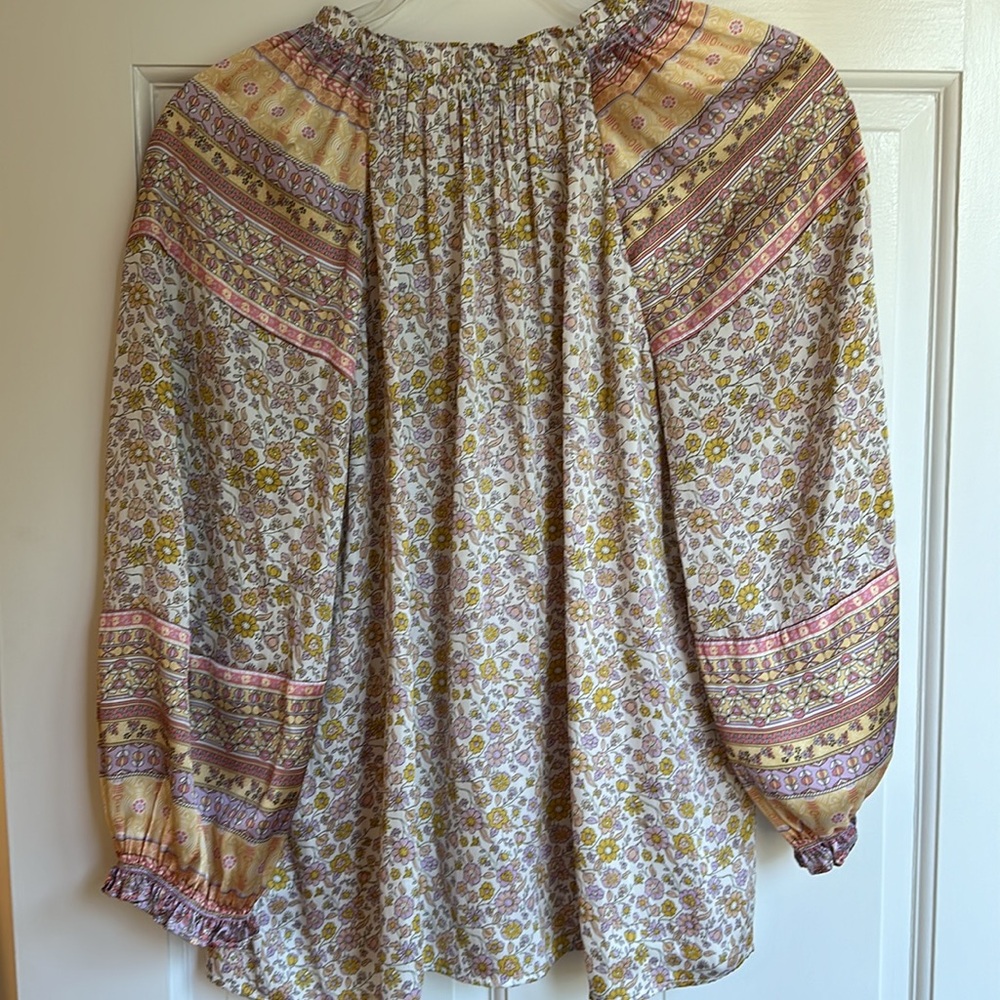 Current Air La Split Neck Floral Blouse With Fron… - image 4